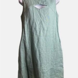 Hevron Womens Tahlia Mint Green Linen Mini Dress
